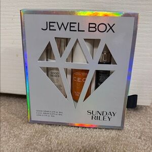 Sunday Riley Jewel Box with Serums in Clear, Orange, and White